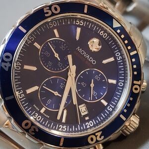 Pre-Owned with Love Movado Series 800 Chronograph Movement Watch